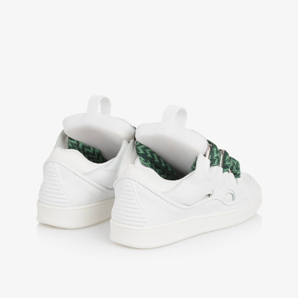 Lanvin-Boys White Leather Luxe Sneakers | Childrensalon Outlet
