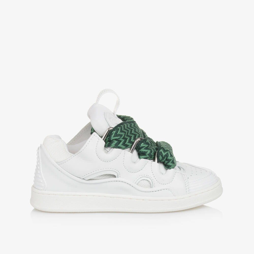 Lanvin-Boys White Leather Luxe Sneakers | Childrensalon Outlet