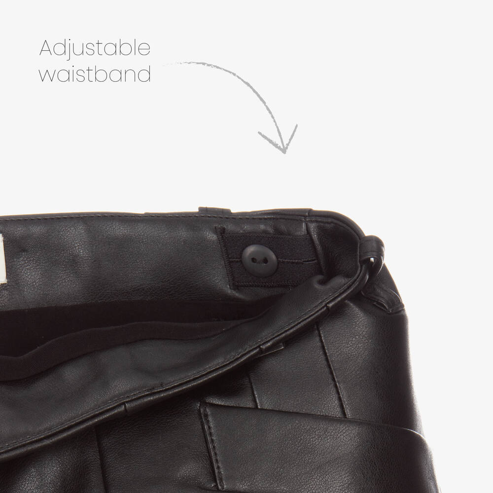 Lanvin-Girls Black Faux Leather Skirt | Childrensalon Outlet