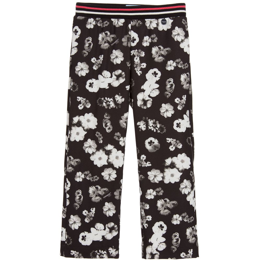 Lanvin - Girls Black Floral Trousers  | Childrensalon