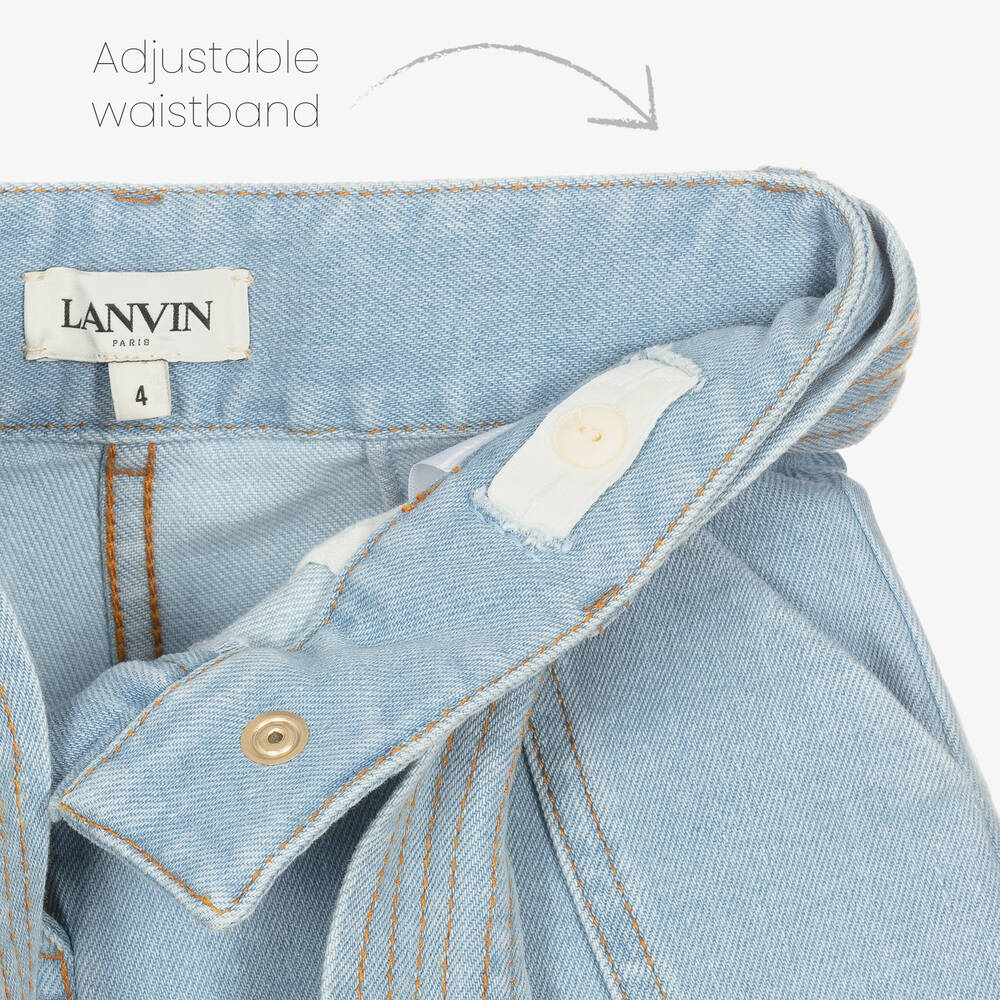 Lanvin-Girls Blue Denim Shorts | Childrensalon Outlet