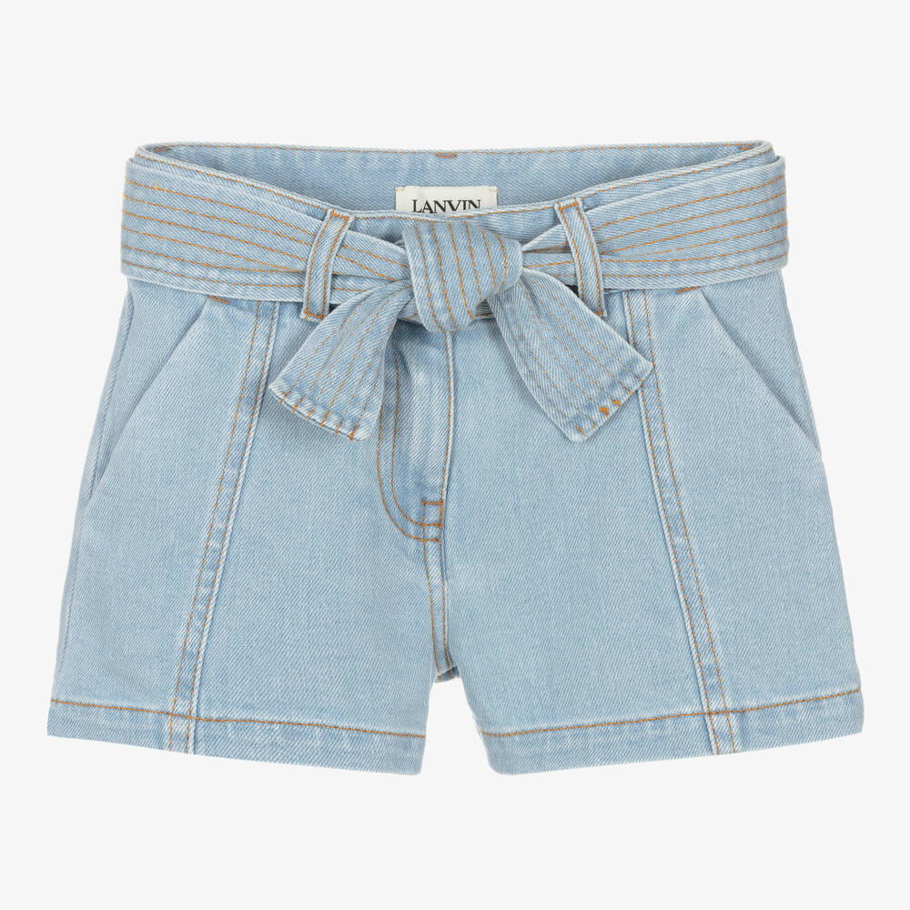 Lanvin - Short en jean bleu fille | Childrensalon