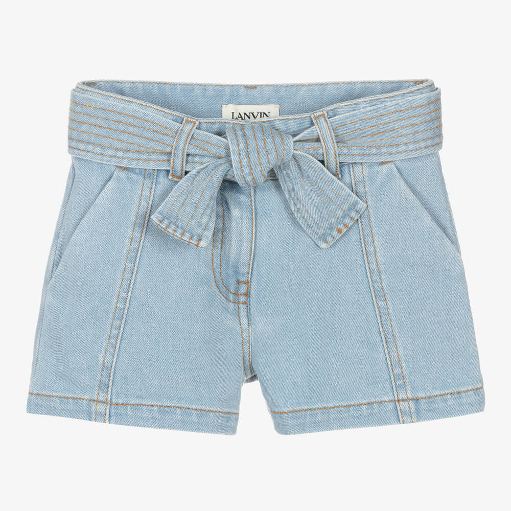 Lanvin - Girls Blue Denim Shorts | Childrensalon