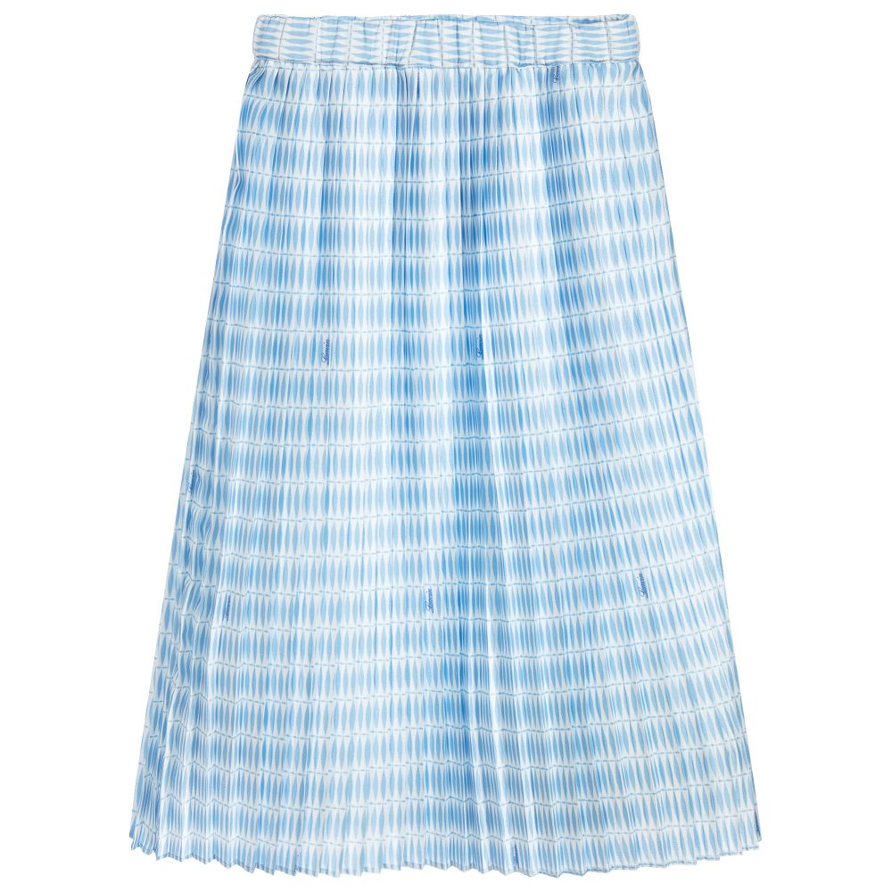 Lanvin - Girls Blue Pleated Long Skirt  | Childrensalon