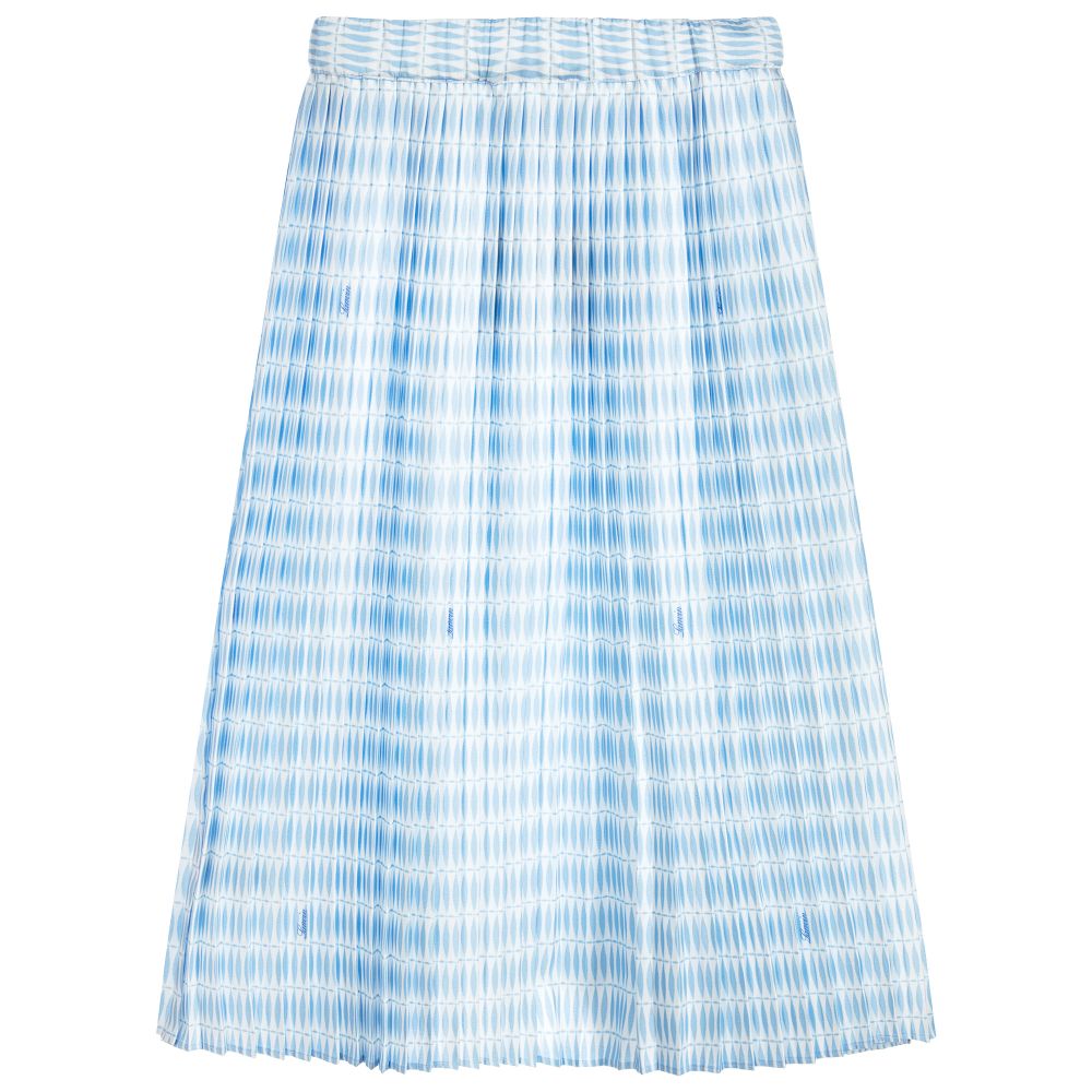 Lanvin-Girls Blue Pleated Long Skirt  | Childrensalon Outlet