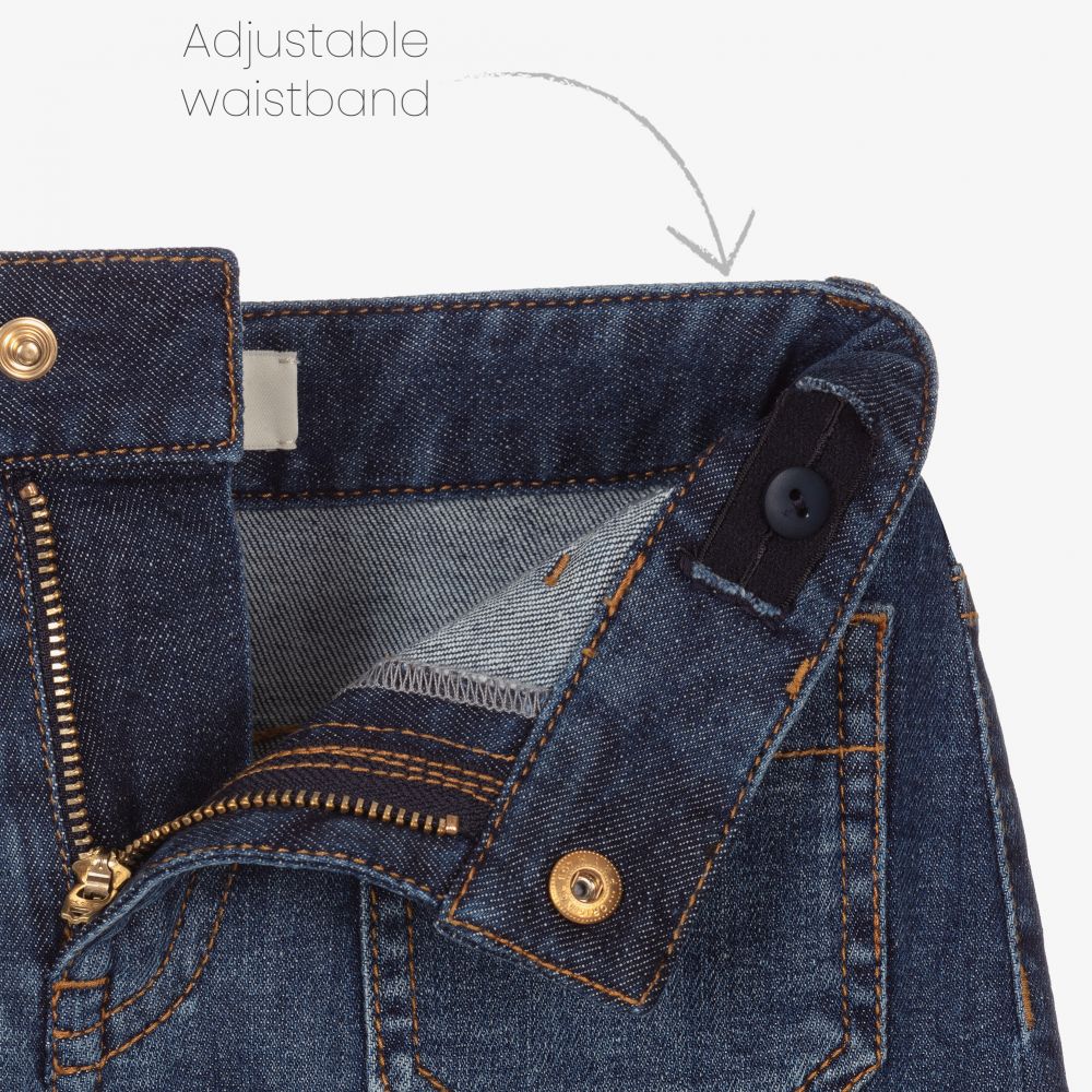 Lanvin-Girls Blue Wash Denim Shorts | Childrensalon Outlet