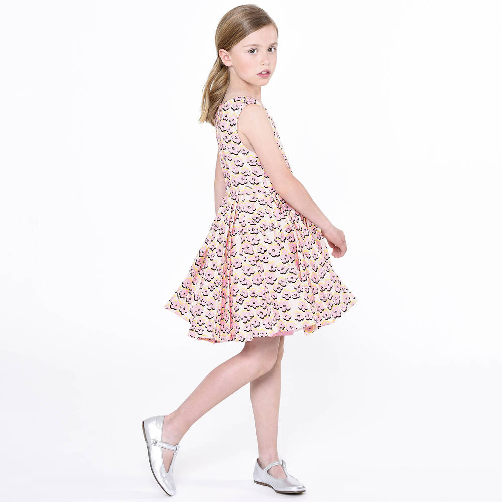 Lanvin-Girls Daisy Print Skater Dress | Childrensalon Outlet