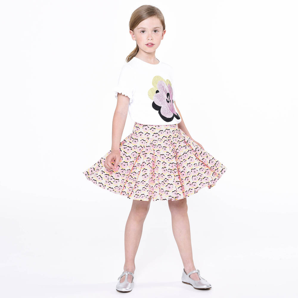 Lanvin-Girls Daisy Print Skirt | Childrensalon Outlet