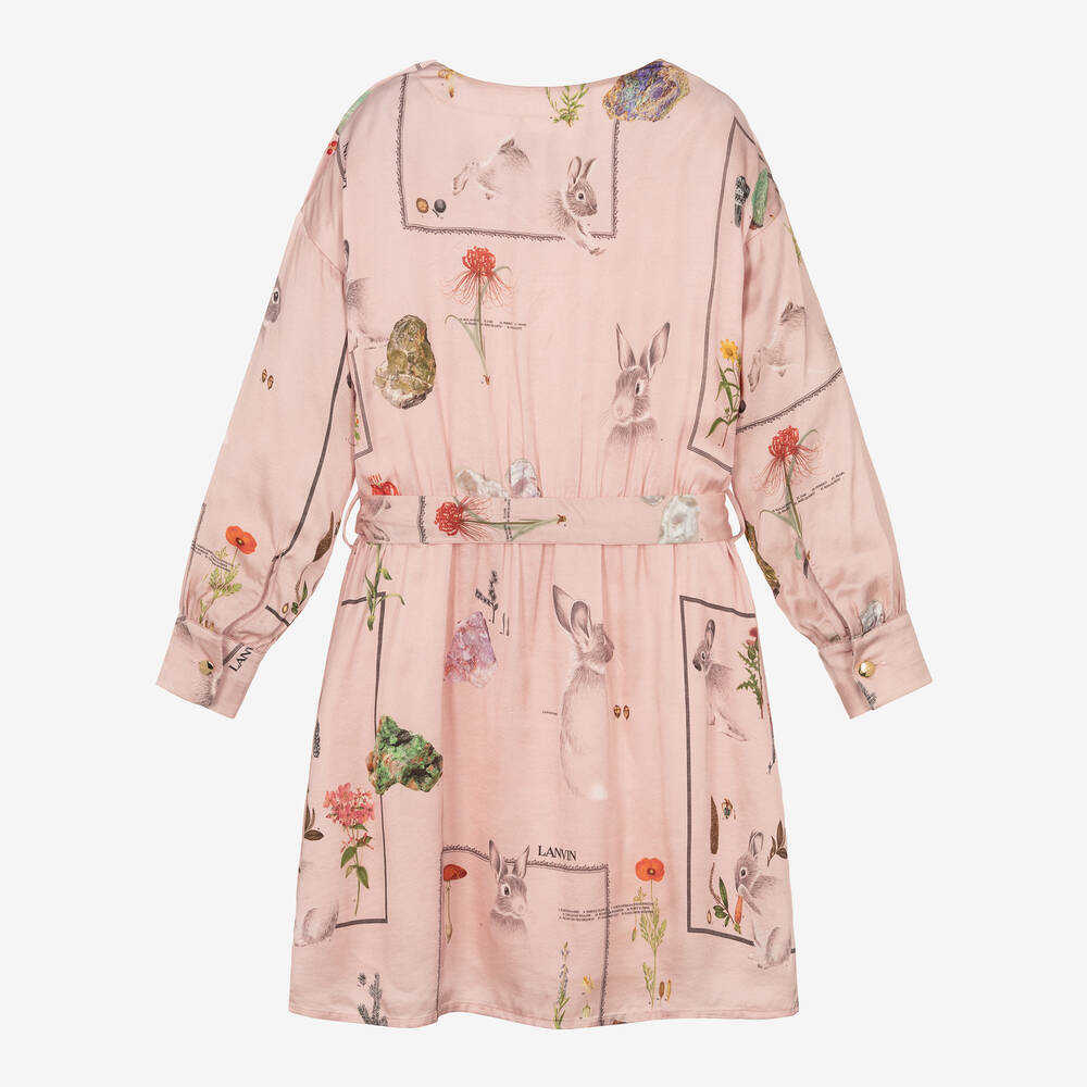 Lanvin-Girls Dusky Pink Viscose Dress | Childrensalon Outlet