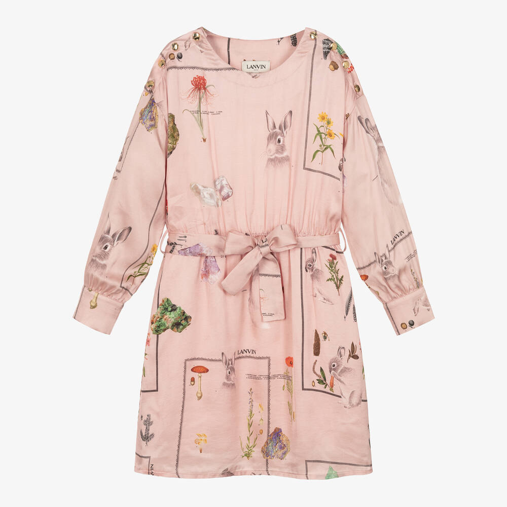 Lanvin - Дымчато-розовое платье из вискозы | Childrensalon