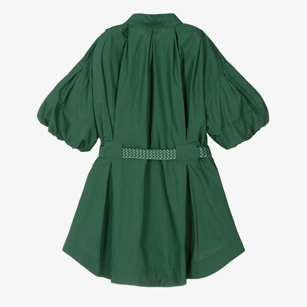 Lanvin-Girls Elegant Green Poplin Dress | Childrensalon Outlet