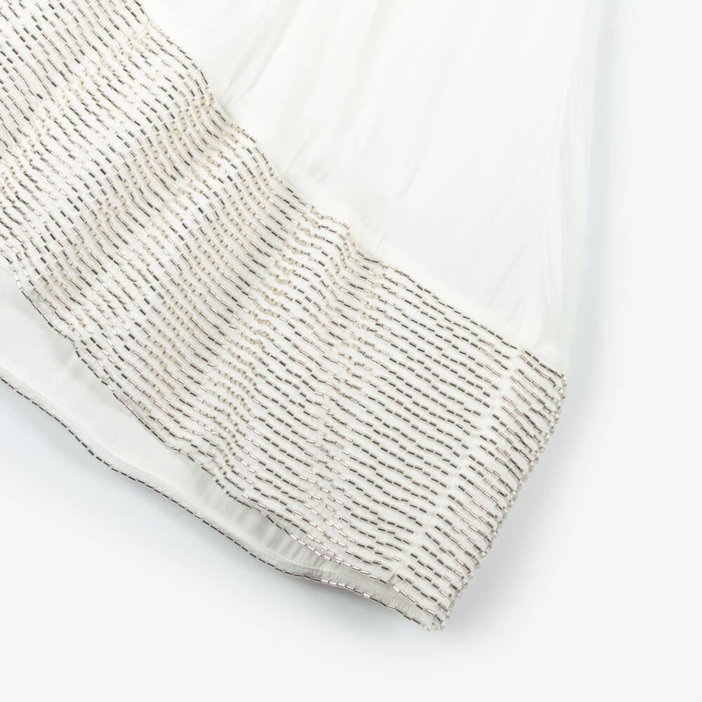 Lanvin-Girls Elegant Ivory Satin Frock | Childrensalon Outlet