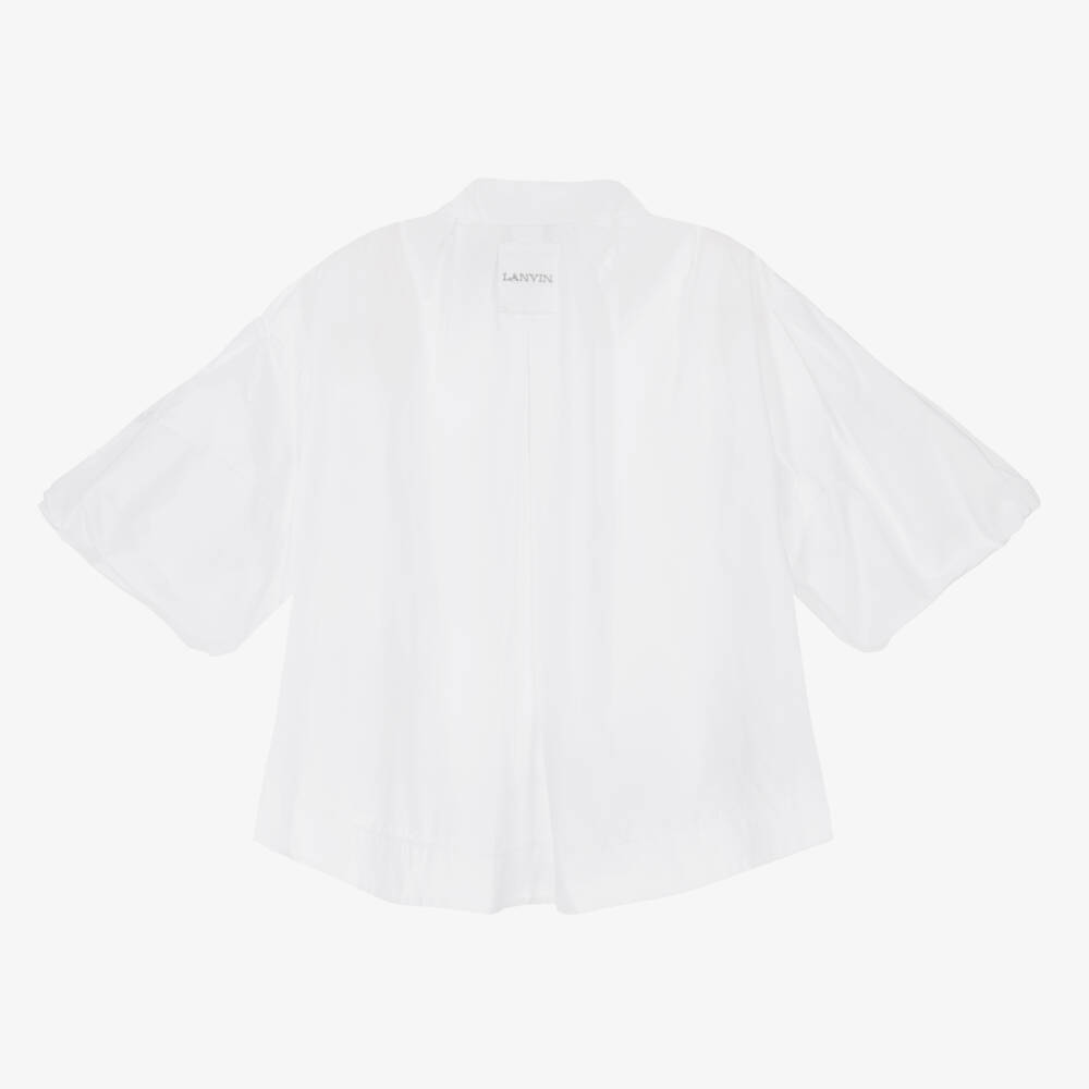 Lanvin-Girls Elegant White Poplin Blouse | Childrensalon Outlet