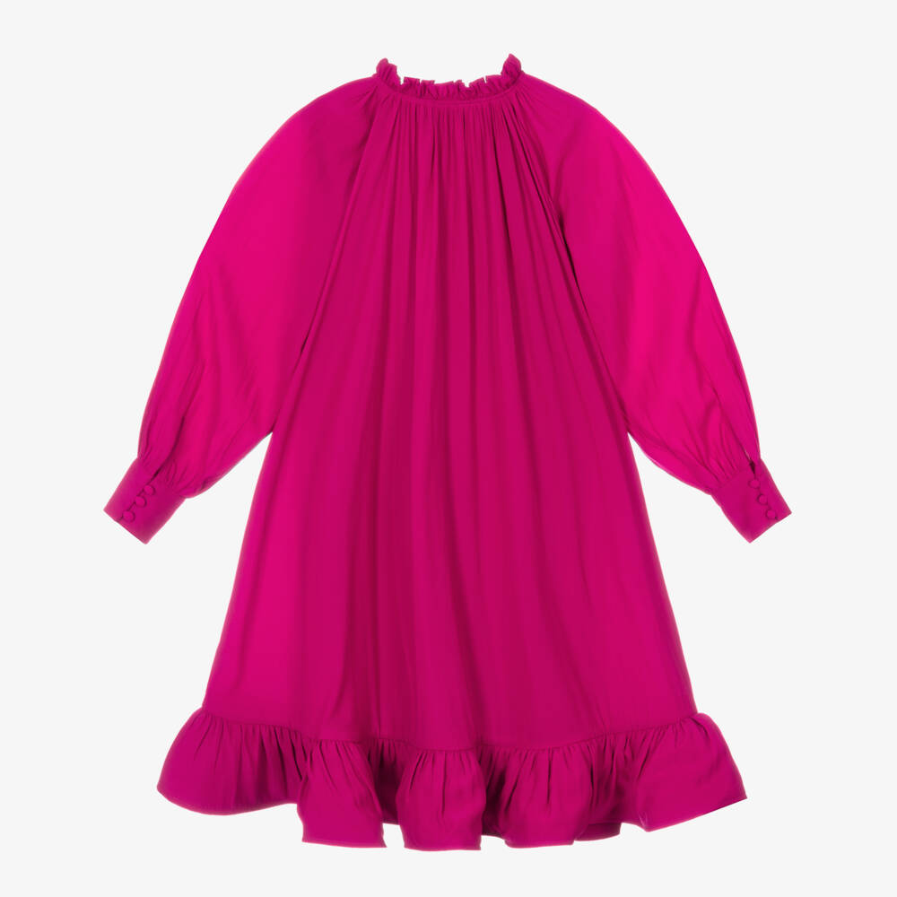 لانفان-فستان كشكش لون زهري | Childrensalon Outlet