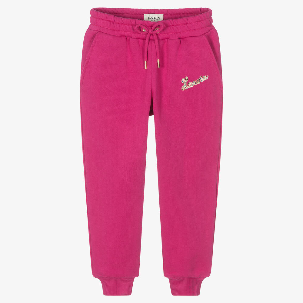 Lanvin - Girls Fuchsia Pink Joggers | Childrensalon