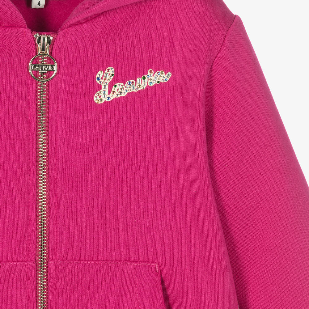 Lanvin-Girls Fuchsia Pink Zip-Up Top | Childrensalon Outlet