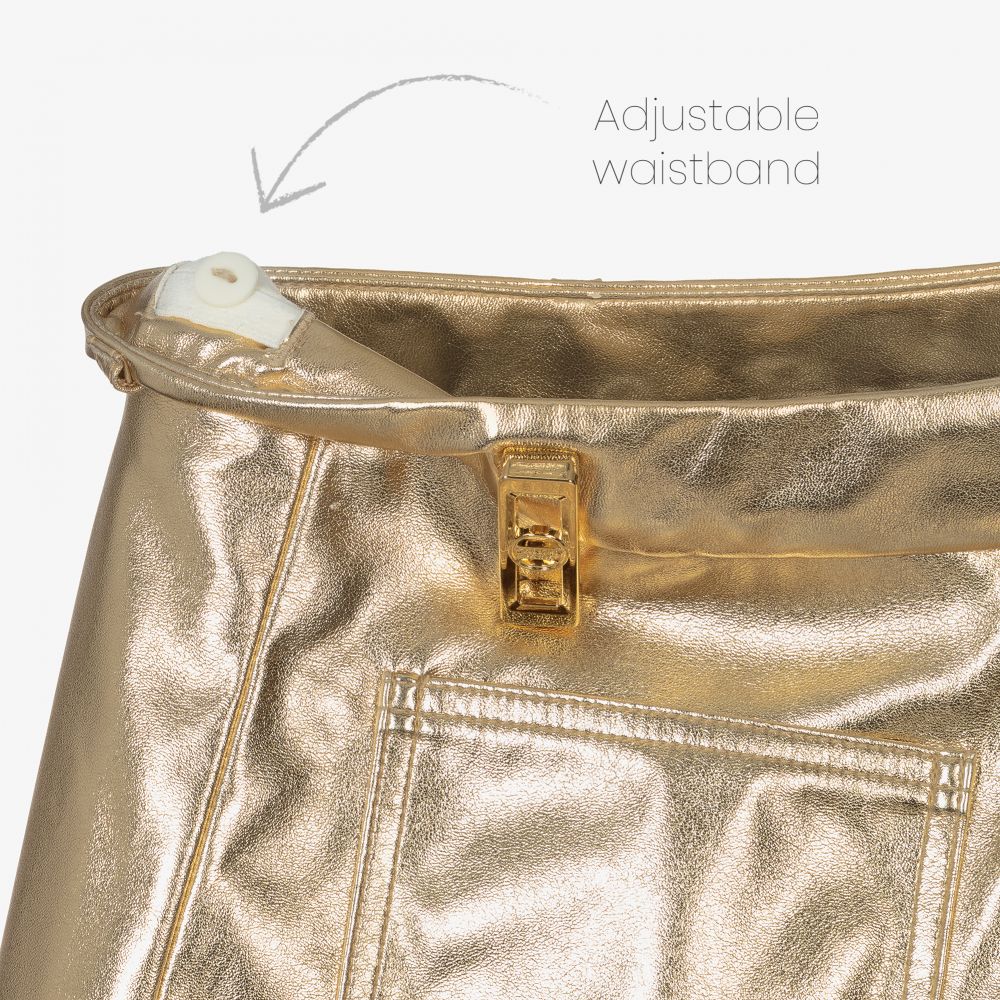 Gold leather shorts discount