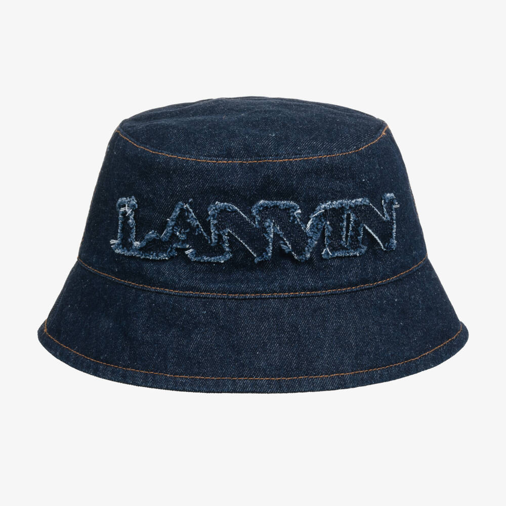 Lanvin-Girls Indigo Denim Sun Hat | Childrensalon Outlet