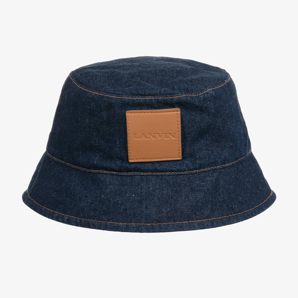 Lanvin-Girls Indigo Denim Sun Hat | Childrensalon Outlet