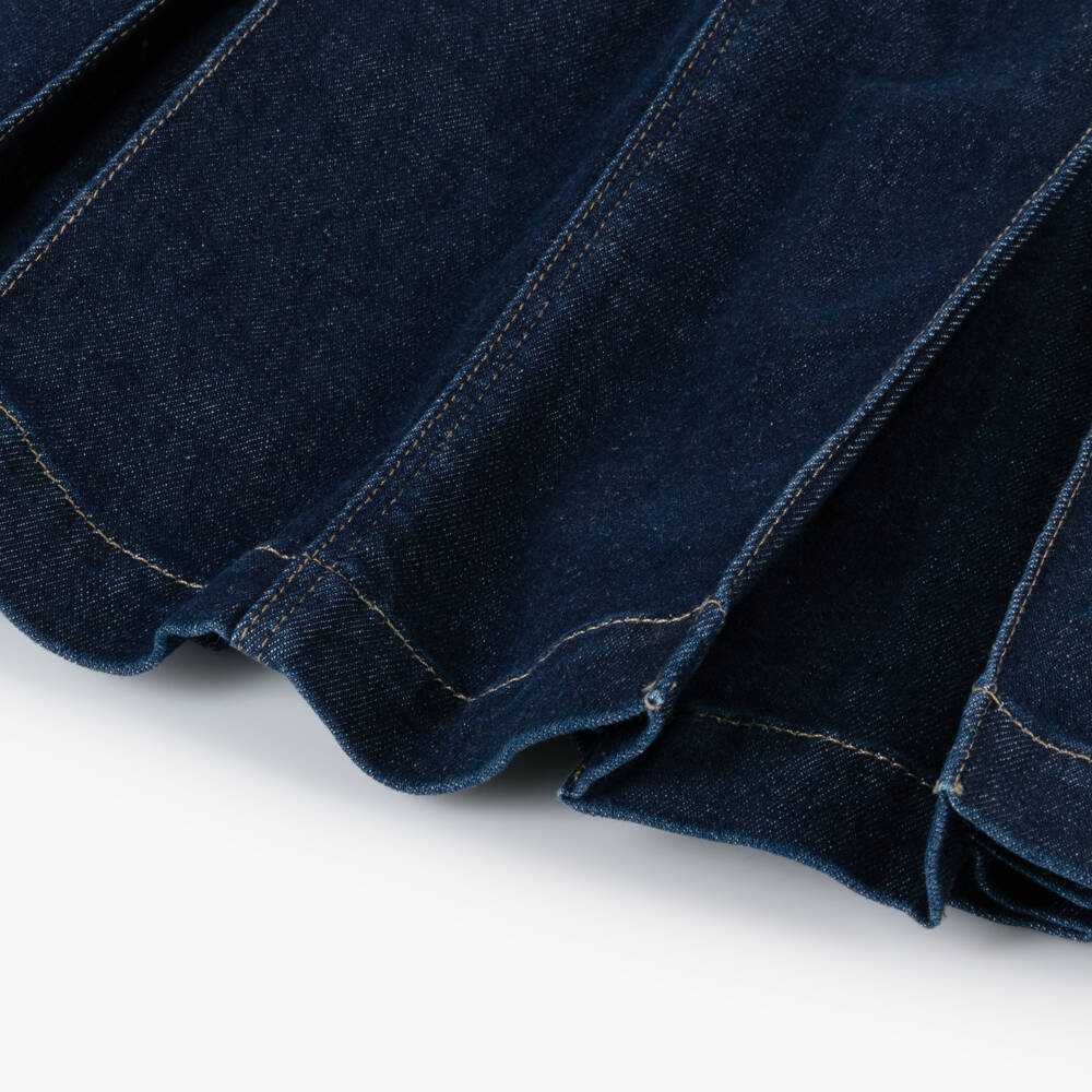 Lanvin-Girls Indigo Denim Zip Dress | Childrensalon Outlet