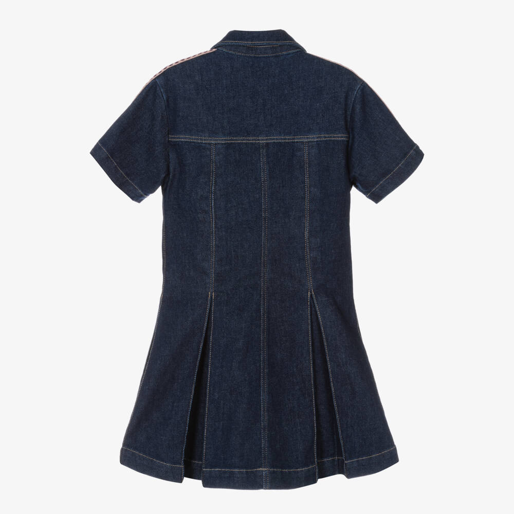 Lanvin-Girls Indigo Denim Zip Dress | Childrensalon Outlet