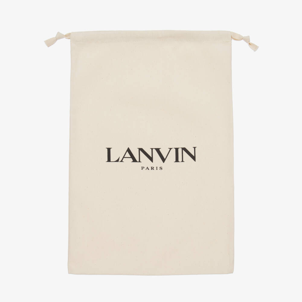 Lanvin-Girls Iridescent Pink Lace-Up Sneakers | Childrensalon Outlet