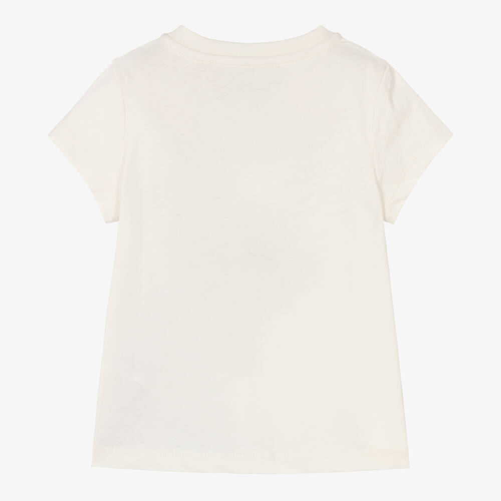 Lanvin-Girls Ivory Cotton Catwoman T-Shirt | Childrensalon Outlet