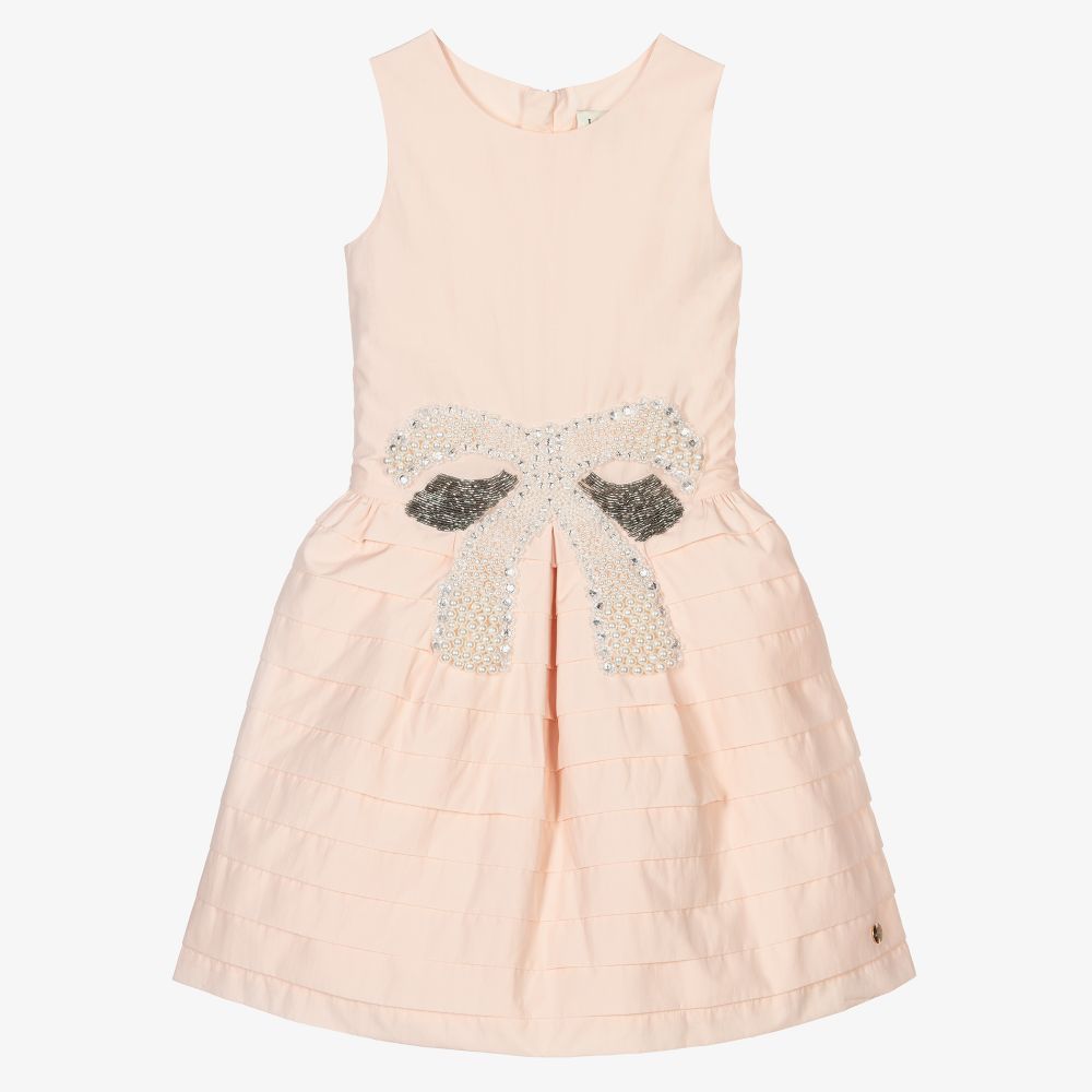 Lanvin - Rosa Kleid mit Perlenschleife (M) | Childrensalon