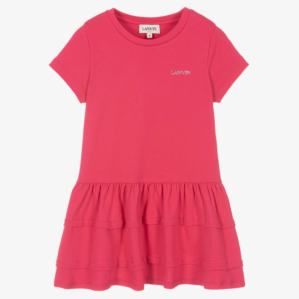 Lanvin - Robe rose en coton fille | Childrensalon
