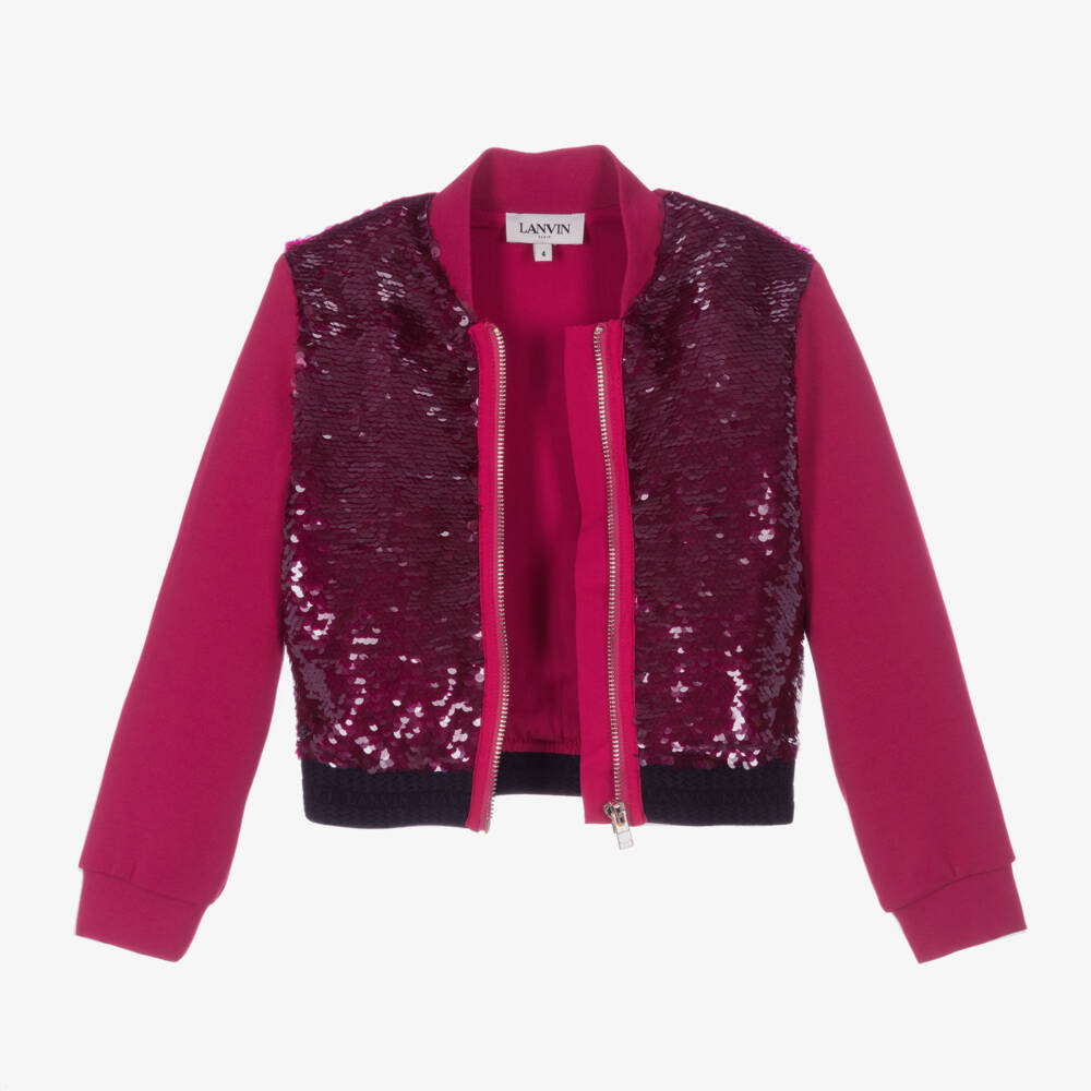 Lanvin-Girls Pink Sequin Milano Jacket | Childrensalon Outlet