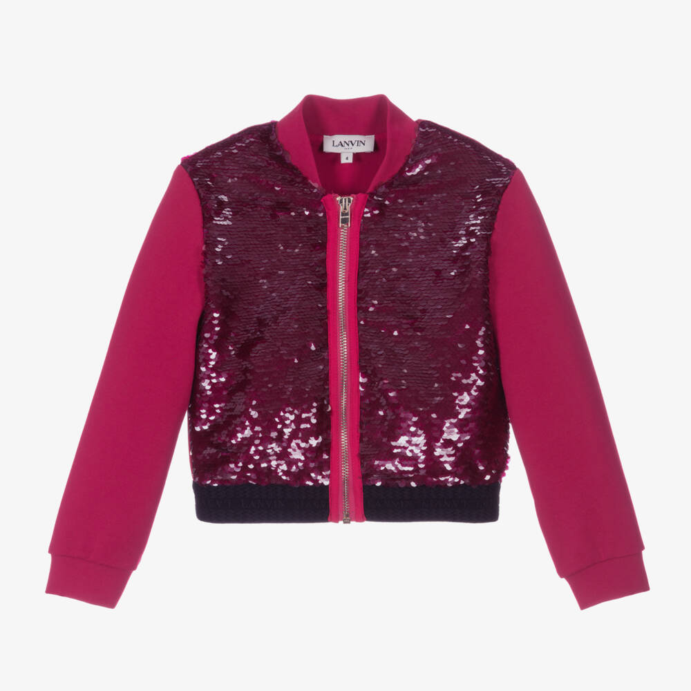 Lanvin-Girls Pink Sequin Milano Jacket | Childrensalon Outlet