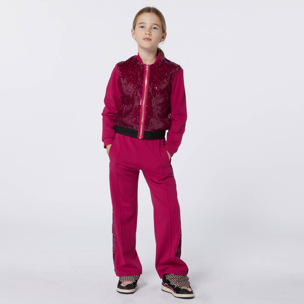 Lanvin-Girls Pink Sequin Milano Jacket | Childrensalon Outlet