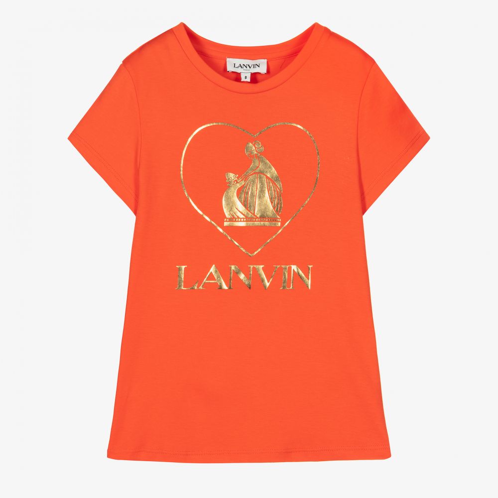 Lanvin-Красная хлопковая футболка для девочек | Childrensalon Outlet