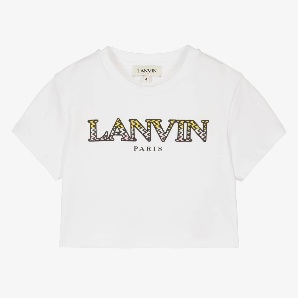 Lanvin - Белая футболка для девочек | Childrensalon