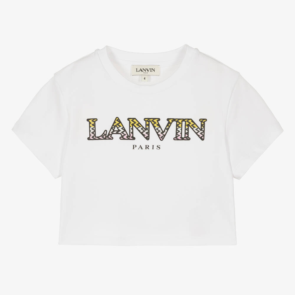 Lanvin-Белая футболка для девочек | Childrensalon Outlet