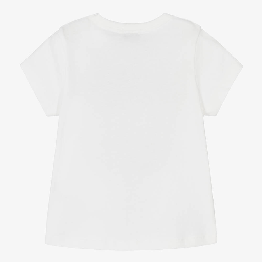 Lanvin-Girls White Leopard T-Shirt | Childrensalon Outlet