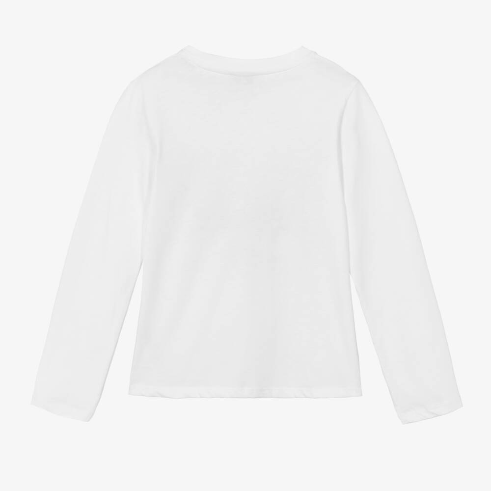 Lanvin-Girls White Long Sleeve Tee | Childrensalon Outlet
