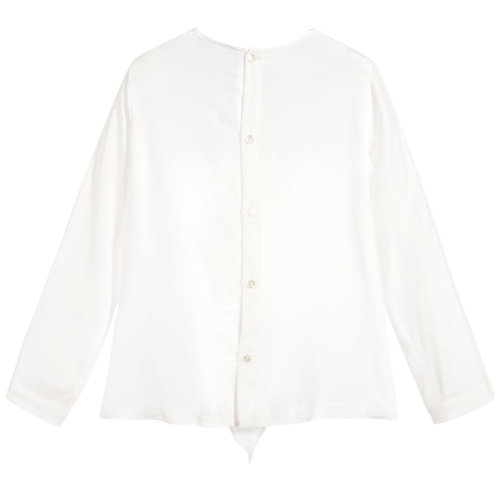 Lanvin Girls White Ruffle Blouse
