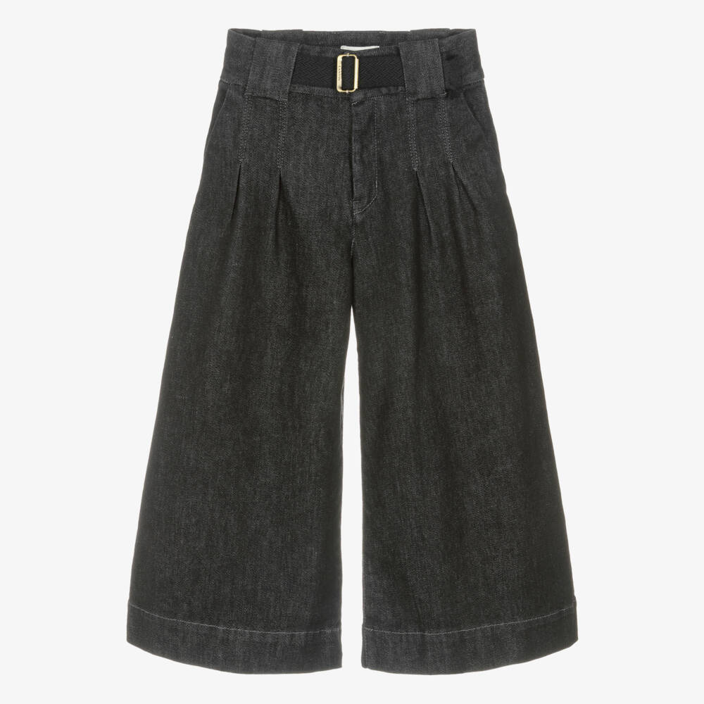 Lanvin-بنطلون جينز أسود واسع للبنات | Childrensalon Outlet