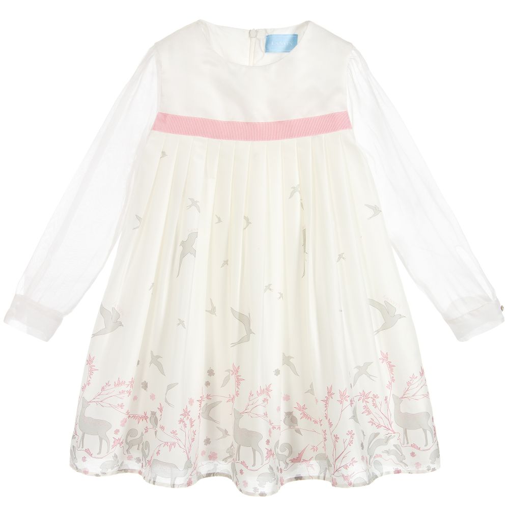 Lanvin - Ivory Silk Blend Dress | Childrensalon