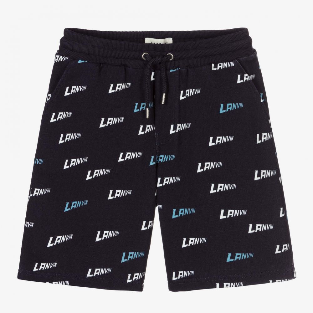 Lanvin-Navy Blue Cotton Jersey Shorts  | Childrensalon Outlet