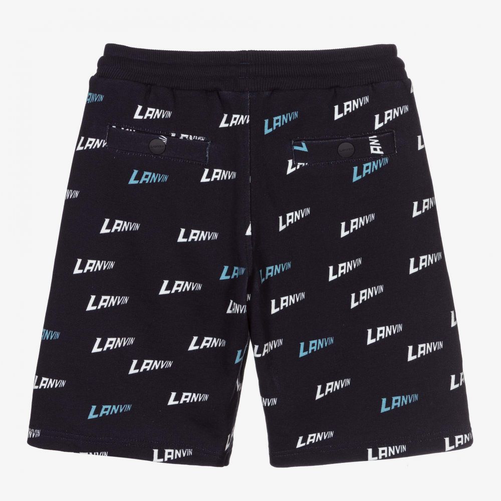Lanvin-Navy Blue Cotton Jersey Shorts  | Childrensalon Outlet