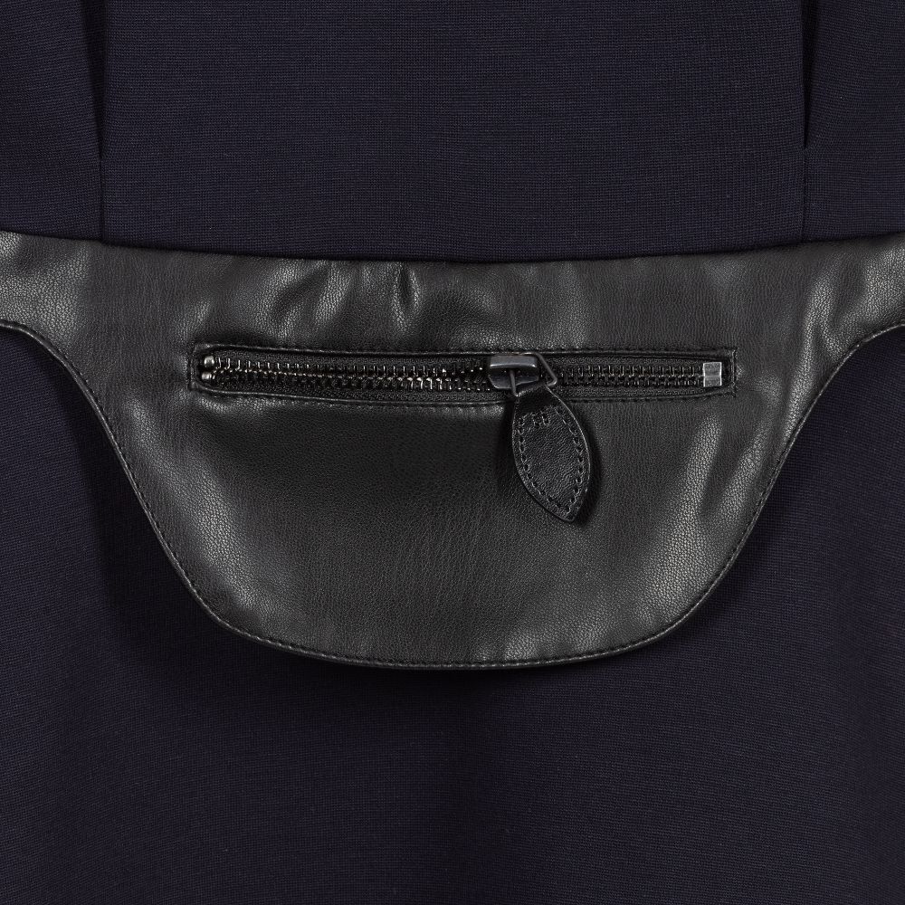 Lanvin-Navy Blue Jersey Belt Dress | Childrensalon Outlet
