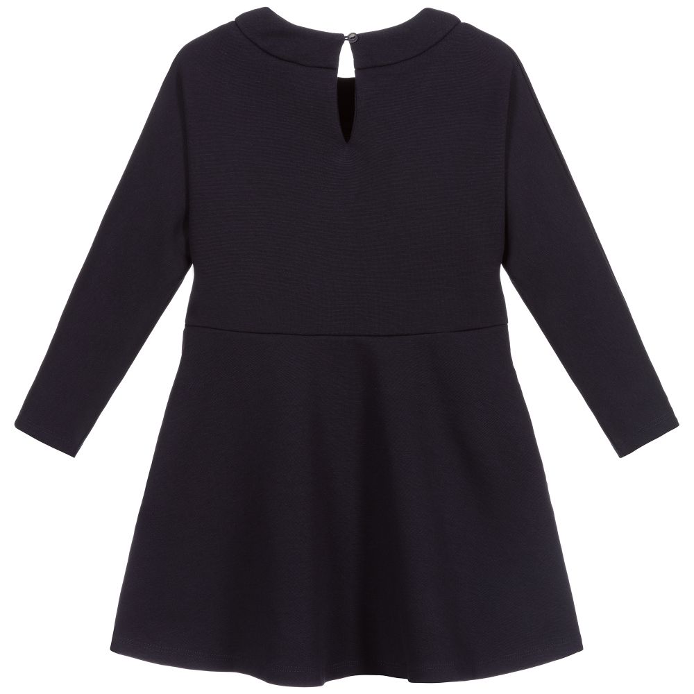 Lanvin-Navy Blue Jersey Belt Dress | Childrensalon Outlet