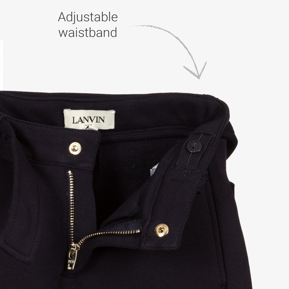 Lanvin-Navy Blue Wide Leg Trousers | Childrensalon Outlet