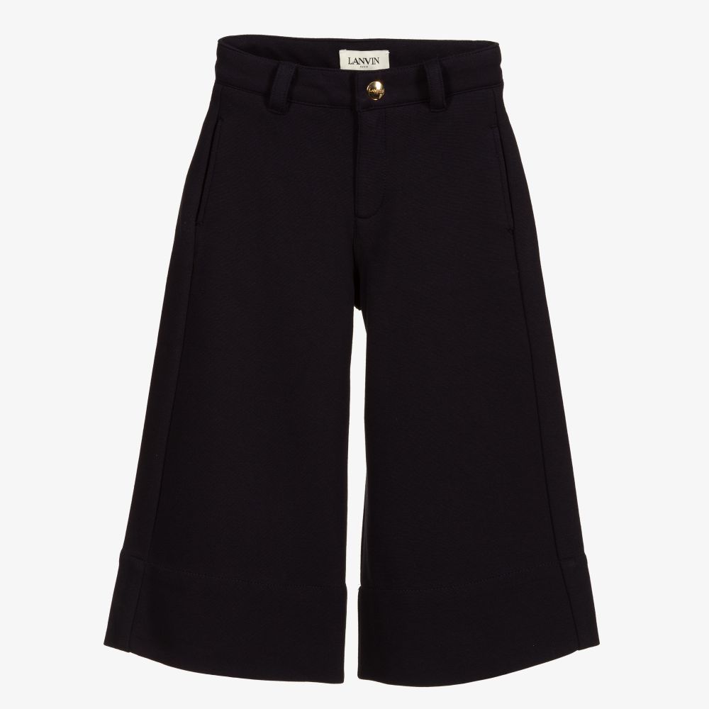 Lanvin-Navy Blue Wide Leg Trousers | Childrensalon Outlet