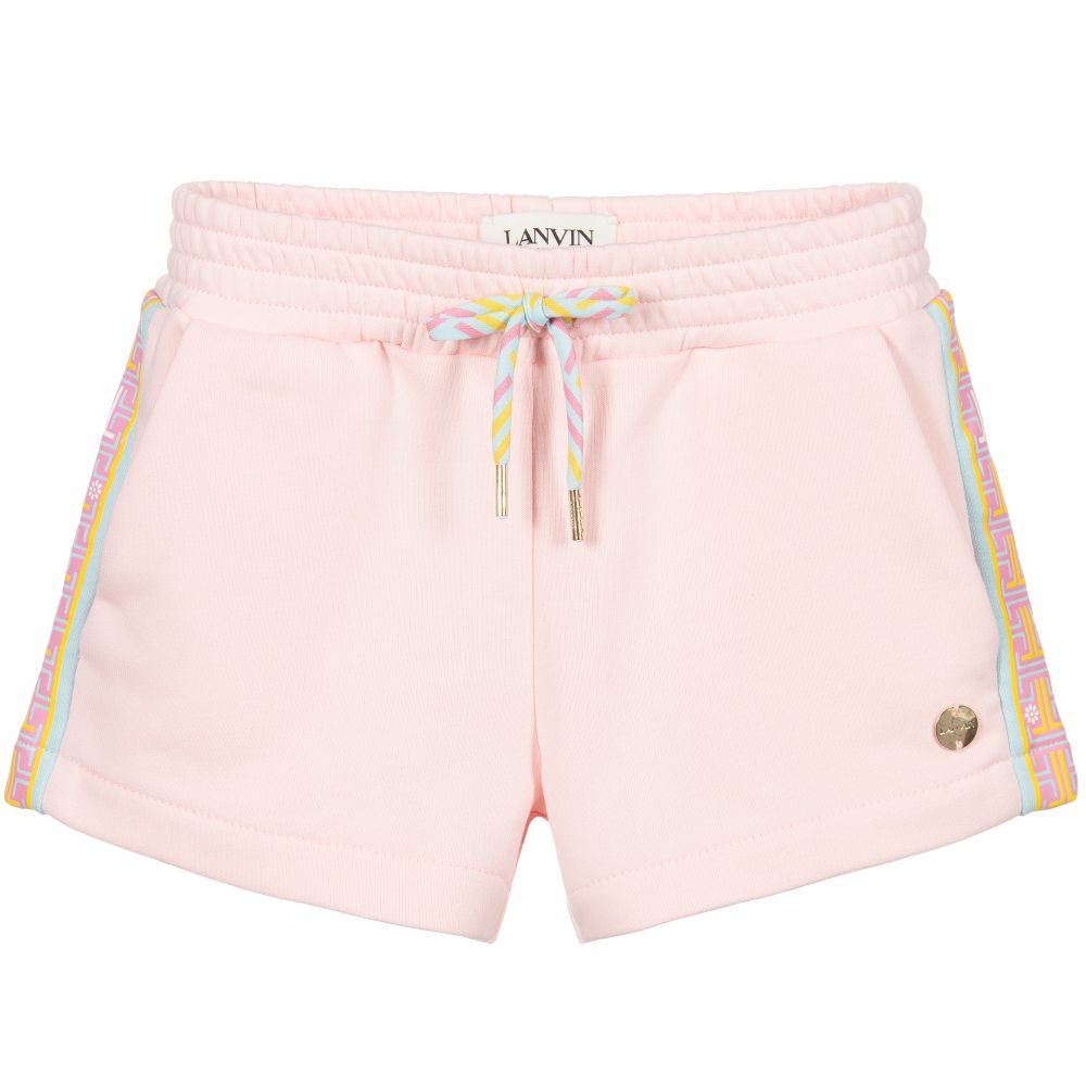 Lanvin - Розовые шорты с логотипом-лабиринтом JL | Childrensalon