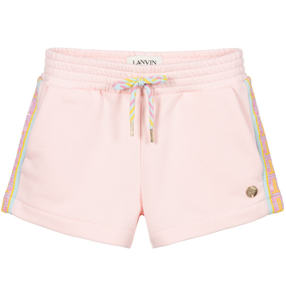 Lanvin-Pink JL Maze Logo Shorts | Childrensalon Outlet