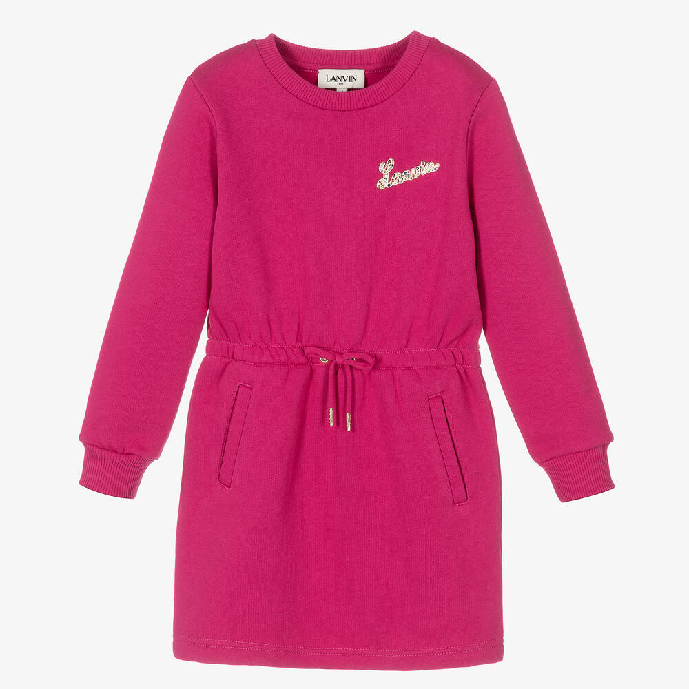 Lanvin - Pink Logo Sweatshirt Dress | Childrensalon