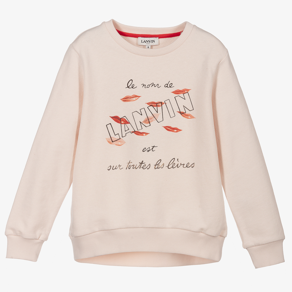 Lanvin - Pink Organic Cotton Sweatshirt | Childrensalon